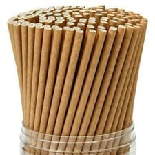 Image of Kraft Paper Straws Brown 8" (20cm) Biodegradable Compostable 6mm Bore
