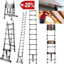 Image of Heavy Duty Multi-Purpose Straight Telescopic Folding Ladder Extendable Ladders