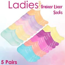 Image of Ladies Trainer Liners Socks Low Cut Ankle Arch Support Sports Socks 4 5 6 7 8 UK