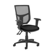 Image of Altino mesh back operator seat depth and arm adjustment AH22-0S0-BLK by Dams