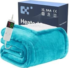 Image of BOMOVA Electric Heated Blanket Single Throw (130x160cm,Brown)-Flannels Fleece