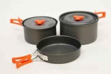 Image of Vango Hard Anodised 2 Person Cook Kit - Nesting Stacking Camping Pan Set