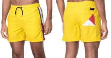 Image of Tommy Hilfiger Mens Yellow Solid Flag Swim Shorts Size UK Medium 33 - 34" Waist