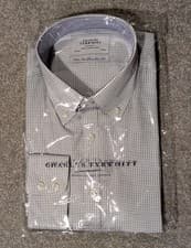 Image of Charles Tyrwhitt  Shirt - Navy Mini Grid Check - 16 1/2 Collar  Extra Slim Fit.