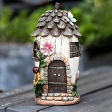 Image of Garden Fairy House Acorn Solar Garden Ornaments Outdoor Decoration Fairy Statues