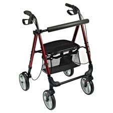 Image of NRS Healthcare 4 Wheel Lightweight Dark Red Rollator 6kg (13 lbs).