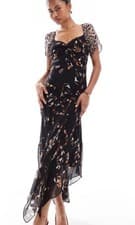 Image of All Saints Leah Midi Dress Floral Leopard Animal Print UK12