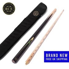 Image of BCE 2 Piece Ash Pool/ Snooker Cue with Matching BCE Soft Cue Case (BCE-EL2-3D)