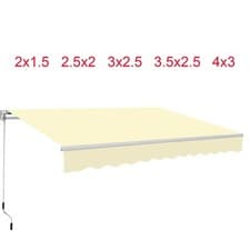 Image of Retractable Awning Manual Outdoor Garden Canopy Patio Sun Shade Shelter 8 Colour