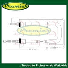 Image of Premier Rear Hand Brake Cable Fits Dacia Sandero 0.9 1.0 1.2 1.5 dCi 364005982R