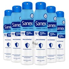 Image of 6 x 200ml Sanex Dermo EXTRA CONTROL Antiperspirant Deodorant body Spray