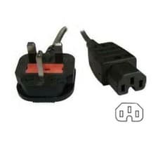 Image of 2M UK MAINS PLUG TO C15 HOT CONDITION" IEC SOCKET"