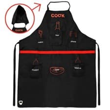 Image of The MAN APRON Black Funny Chefs Cooking Kitchen BBQ Novelty Male With Pockets UK