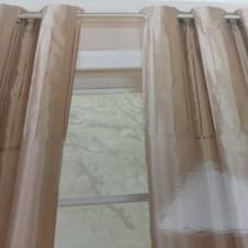Image of Pin Tuck Mocha Eyelet Curtains by Sundour 46 in x 54 in