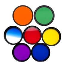 Image of Ø 67mm Colour Camera Filter Red Yellow Blue Green Grey Gradient Blue Purple FLD