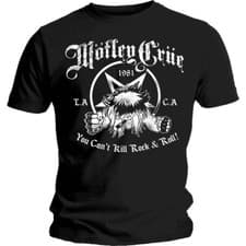 Image of Motley Crue 'You Can't Kill Rock & Roll' Black T shirt - NEW