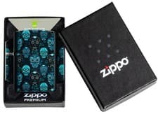 Image of Genuine GLOW IN DARK ZIPPO 540 COLOR Lighter 46017 SUGAR SKULLS BNIB
