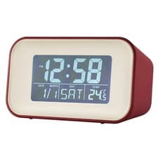 Image of Acctim 15864 Alta red alarm clock with indoor..