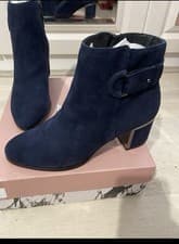 Image of Moda in Pelle Women's Blue Leather Ankle Boots UK Size 6, EUR 39