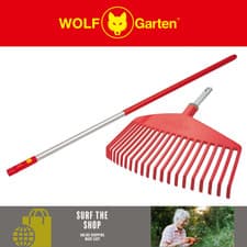 Image of Wolf Garten Multi Change UIMC Leaf Rake with  ZMI12 120cm Aluminium Handle