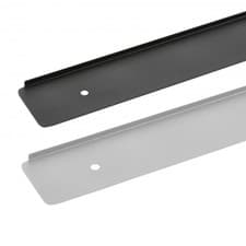 Image of Kitchen Worktop Trim Strip Edge End Cap Straight Joiner Corner 38mm Black Silver
