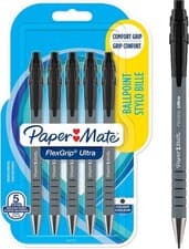Image of Paper Mate Flexgrip Ultra Retractable Ballpoint 5 count (Pack of 1), black