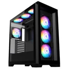 Image of CIT Pro XE Full ATX PC Mesh Gaming PC Case E-ATX Black With 7 ARGB LED Fans