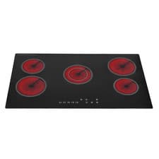 Image of SIA CERH90BL 86cm Black 5 Zone Frameless Touch Control Electric Ceramic Hob