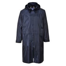 Image of Portwest Classic Rain Coat Lightweight Waterproof Unisex Jacket Navy - S438