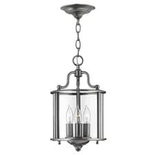 Image of 3 Bulb Ceiling Pendant Light Fitting Pewter LED E14 60W Bulb