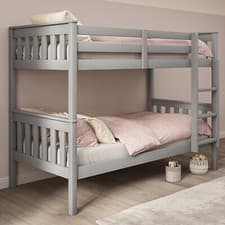 Image of 3FT Single Pine Wood Kids Bunk Bed with Mattress Double Bunk Bed Frame