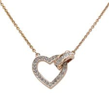 Image of Swarovski Rose Gold Necklace Ladies Jewellery Lovely Heart - NEW GENUINE