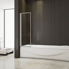 Image of 1/2/4/5 Fold Over Bath Folding Shower Screen Electrophoresis white Glass Panel