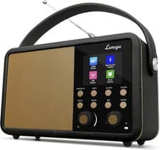 Image of Retro DAB+ Digital Radio Bluetooth Alarm Clock Black 60 Presets