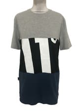 Image of 11 Degrees Men's T-shirt Size M Black Grey Navy Colourblock Graphic Print New