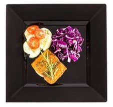 Image of Square Plastic Black Dinner,Pack Of 20 Plates (18cm)disposable/reusable,