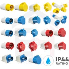 Image of 110V - 415V 16A - 32A Industrial Plug & Sockets Connectors IP44 Red Blue Yellow