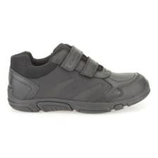 Image of NEW Clarks JACK SPARK Boys Black Leather Riptape School Shoes Size UK 11E/EUR 29