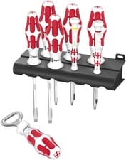Image of Wera England Sports Edition 8 Piece Pozi, Ph,Slot Screwdriver Set & Rack, 347820