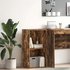 Image of WALPLUS Bookcase Smoked Oak 40x30x77 cm Engineered Wood Modern Living Room Unit