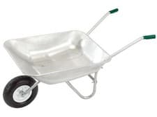 Image of 65L Garden Wheelbarrow Galvanised Wheel Barrow with Pneumatic Tyre DRAPER 31619