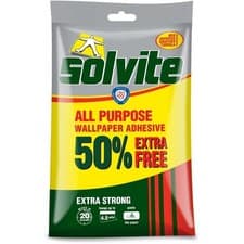 Image of Solvite All Purpose Wallpaper Adhesive 5+50% Free Paste Hangs 7.5 Rolls