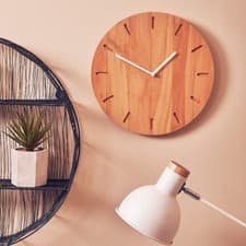 Image of Vitus Natural Finish Oak Wood Wall Clock