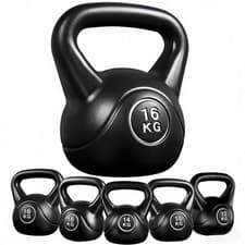 Image of 10-18KG Kettlebell Weight Vinyl Kettle Bell Exercise Home Fitness Workout Gym UK