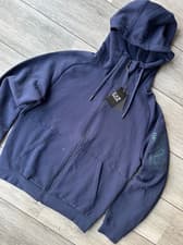 Image of EMPORIO ARMANI EA7 MEN'S NAVY ZIP HOODIE SWEATSHIRT TOP 7ZPM66 - XXL - NEW TAGS