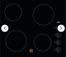Image of AEG HK614000CB 59 cm Wide Side Control Four Zone Ceramic Hob - Black