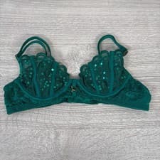 Image of Ann Summers The Icon Non Pad Plunge Green Bra Lace Brand New with Tags