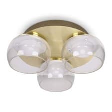 Image of 3 Way Ceiling Light Fitting Integrated LED Bulbs Glass Shades Black Gold Chrome