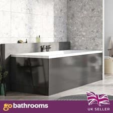 Image of Newbold Bathroom Dark Grey Gloss Front Bath Panel 1800mm Adjustable Height