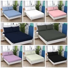Image of Extra Deep Flannelette Fitted Sheets, Warm Soft 100% Brushed Cotton Bed Sheets